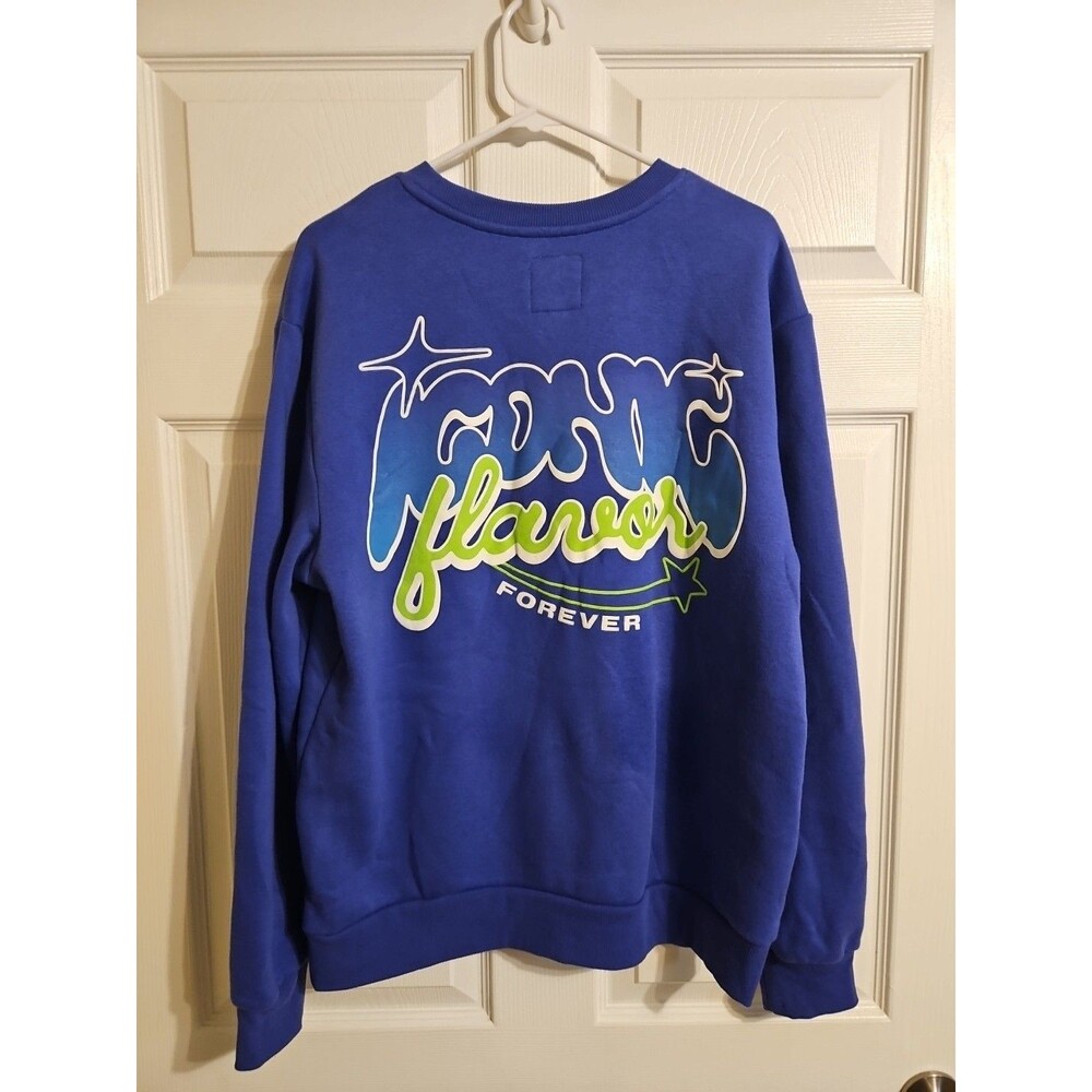 NWT Poppi Merch Iconic Flavor Forever Limited Edition Blue Terry Crewneck Size M